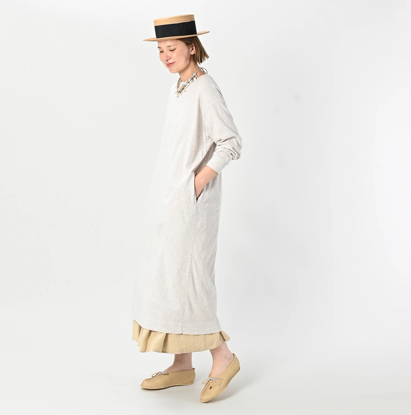 45R(フォーティファイブアール) |Laurentian Chief×45Rバレリーナスリッパ×クレープソール（ビーズ刺繍）