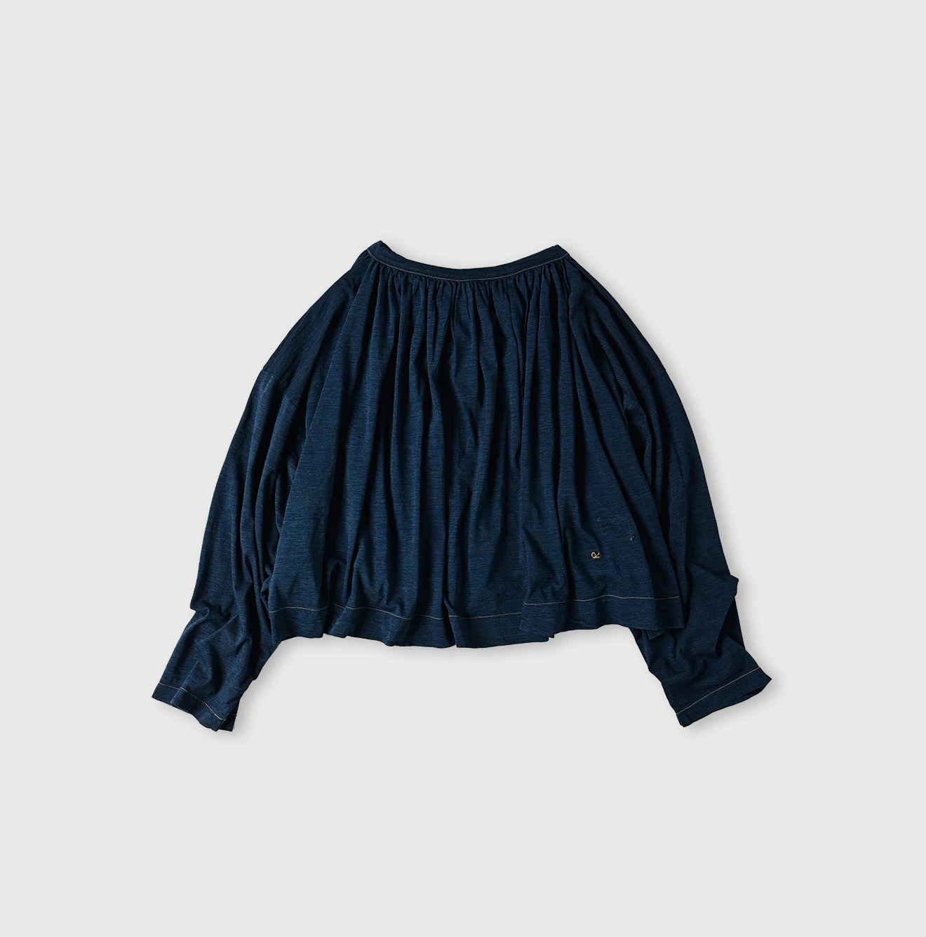 45R(フォーティファイブアール) |スーピマ天竺のギャザーブラウス（インディゴ）