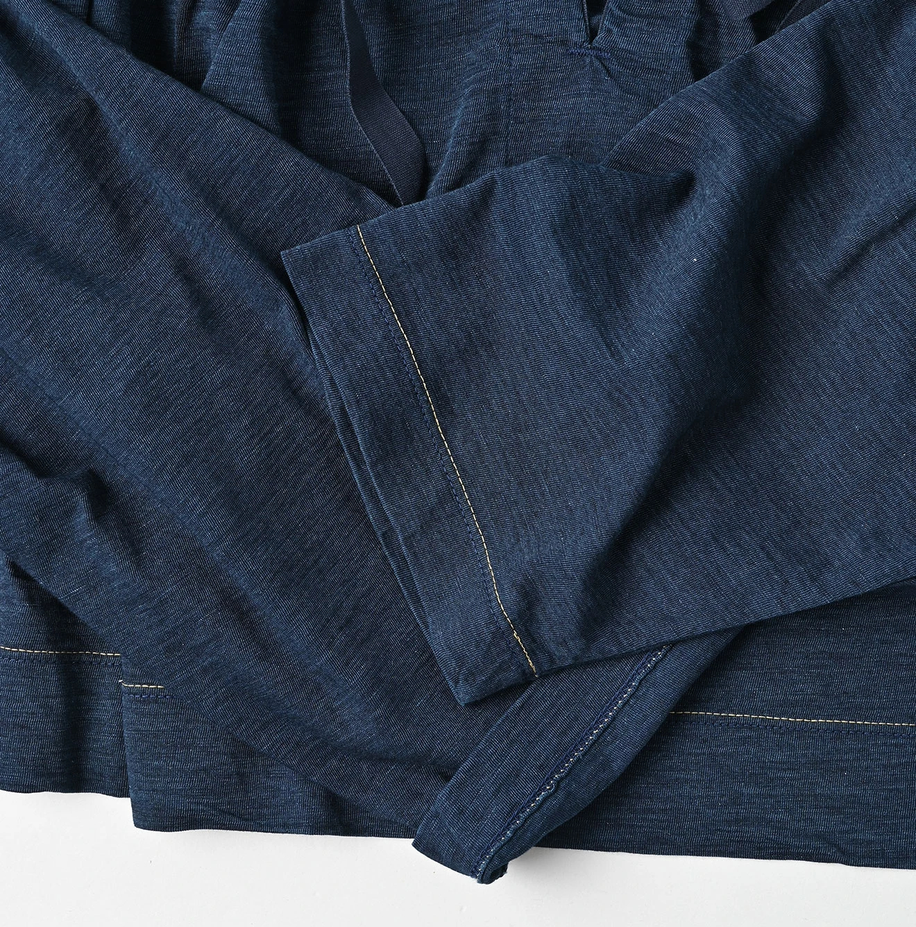 45R(フォーティファイブアール) |スーピマ天竺のギャザーブラウス（インディゴ）