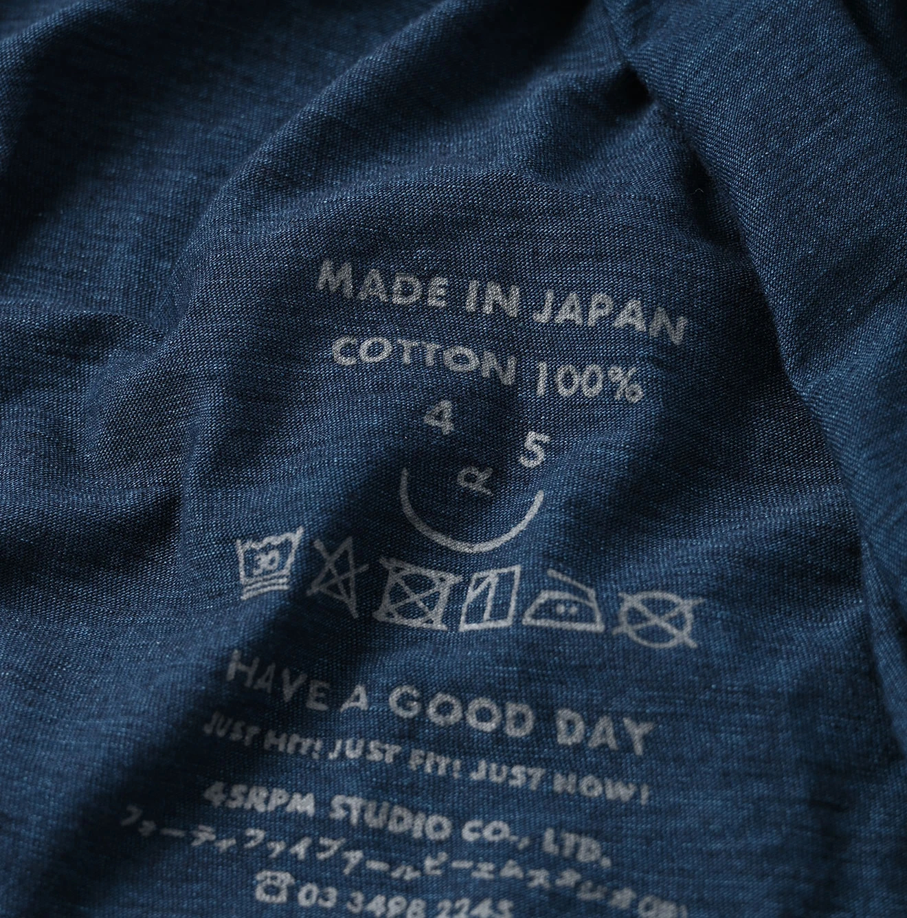 45R(フォーティファイブアール) |スーピマ天竺のギャザーブラウス（インディゴ）