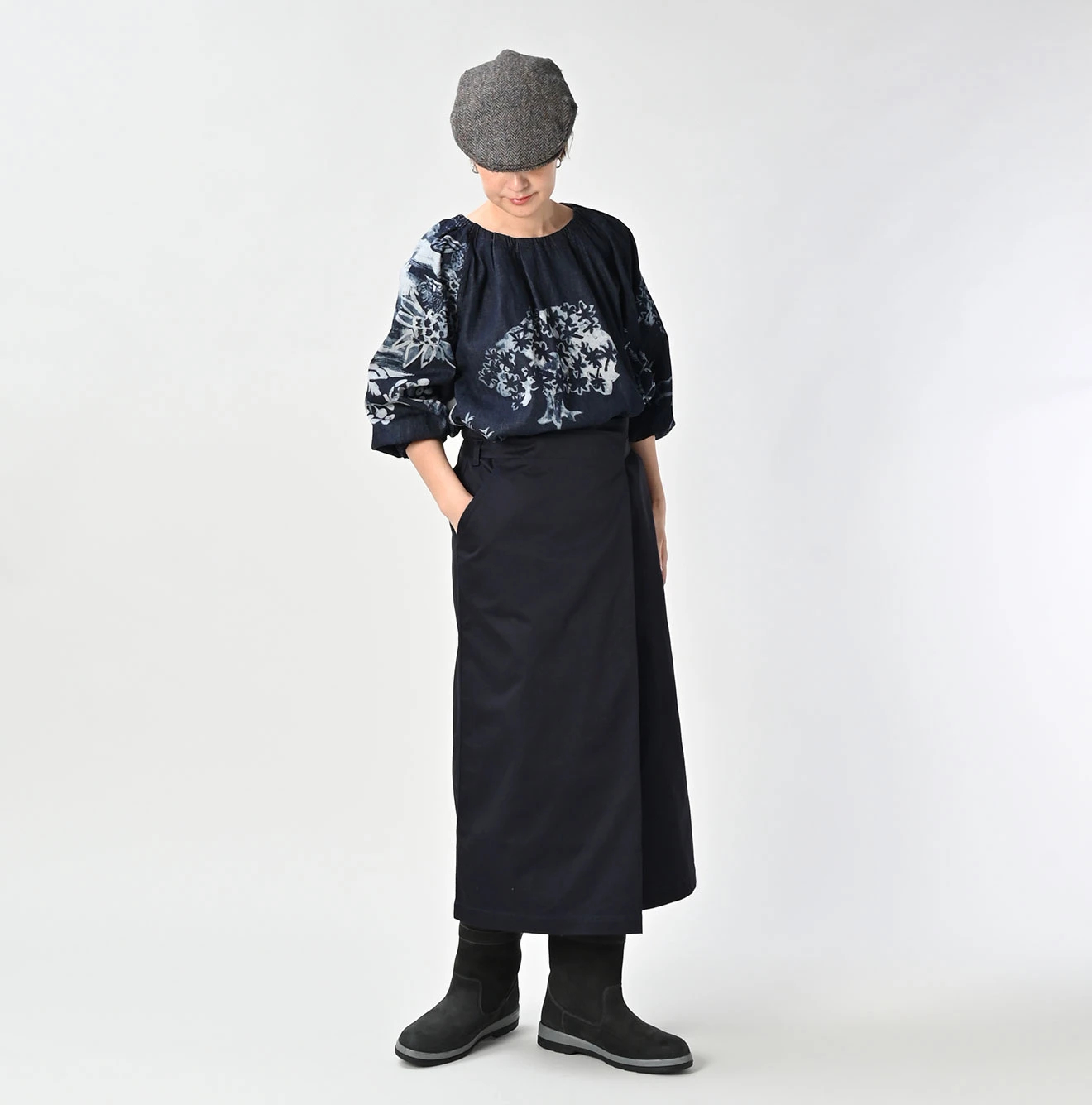 45R（フォーティファイブアール）| 双糸チノのラップスカート Skirt