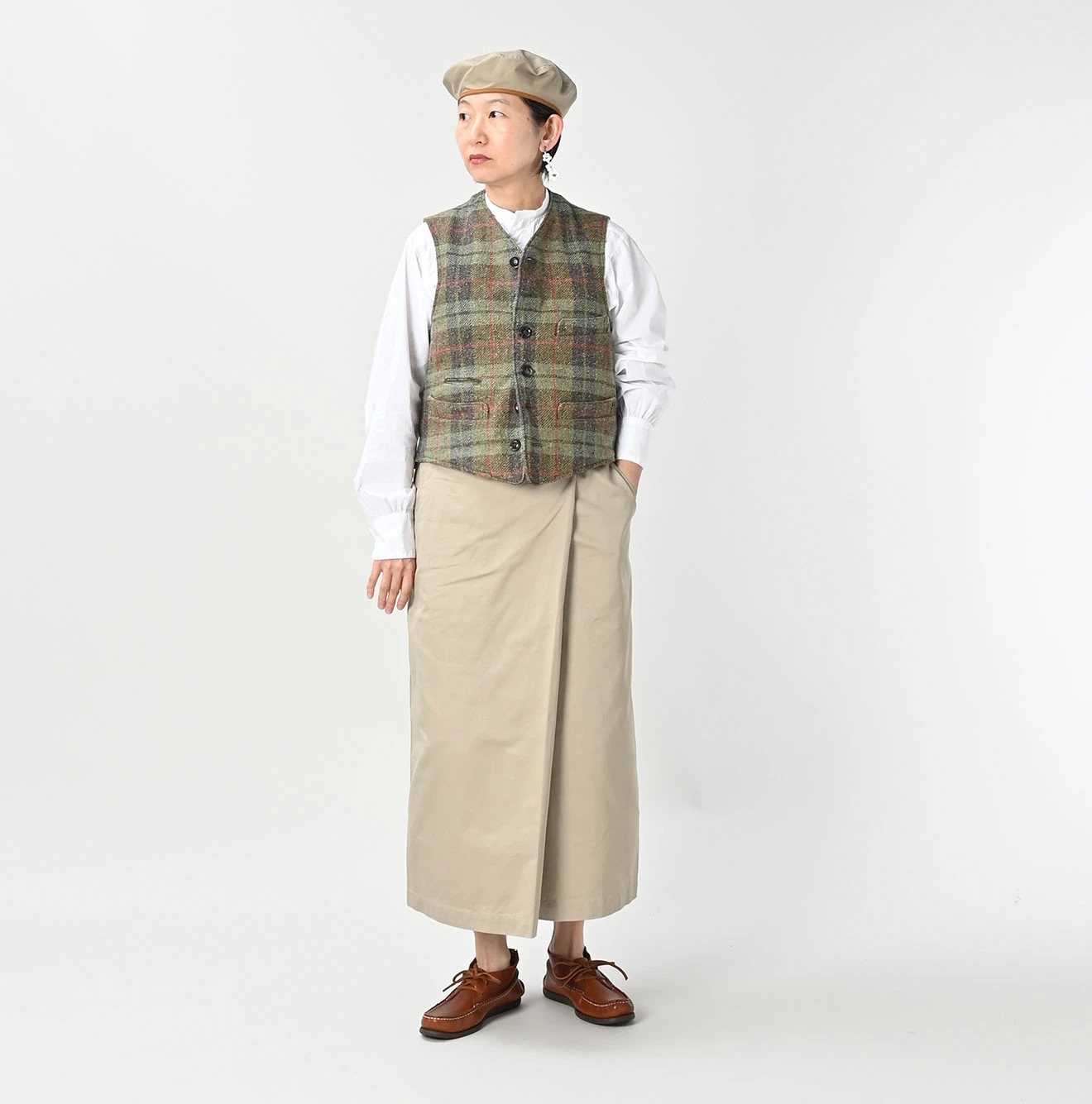 45R（フォーティファイブアール）| 双糸チノのラップスカート Skirt