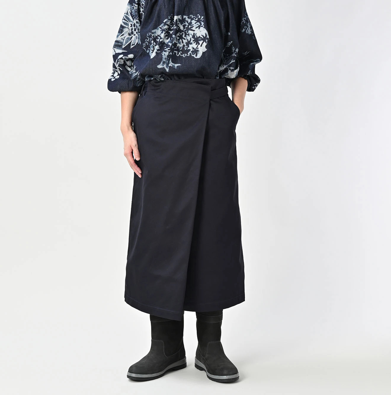 45R（フォーティファイブアール）| 双糸チノのラップスカート Skirt