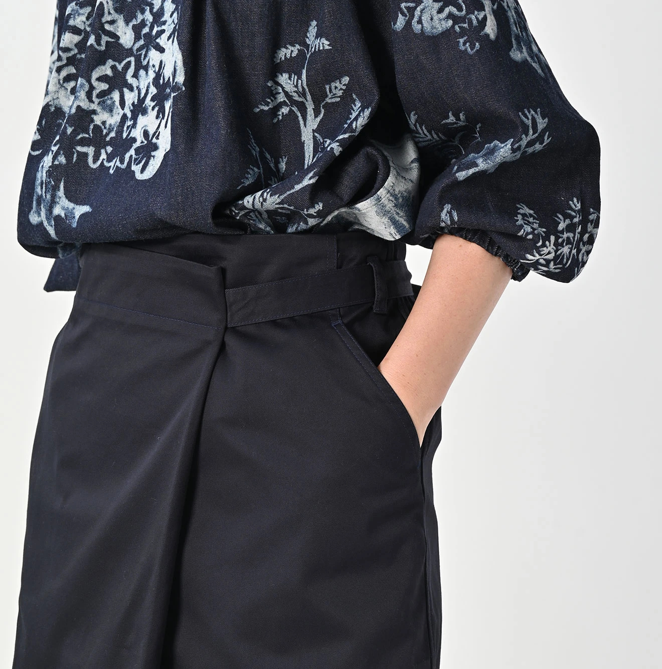 45R（フォーティファイブアール）| 双糸チノのラップスカート Skirt