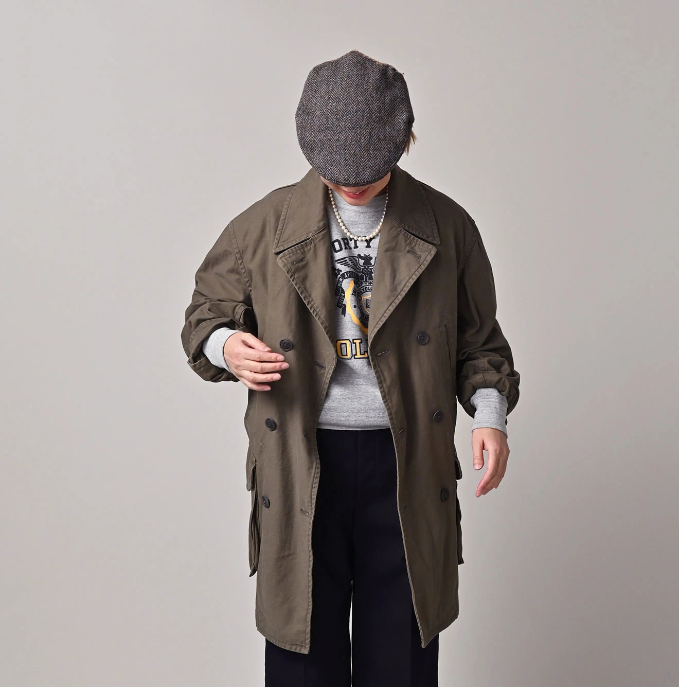 45R(フォーティファイブアール) |バックサテンのＰコート（再び・45RPMSTUDIO刺繍）