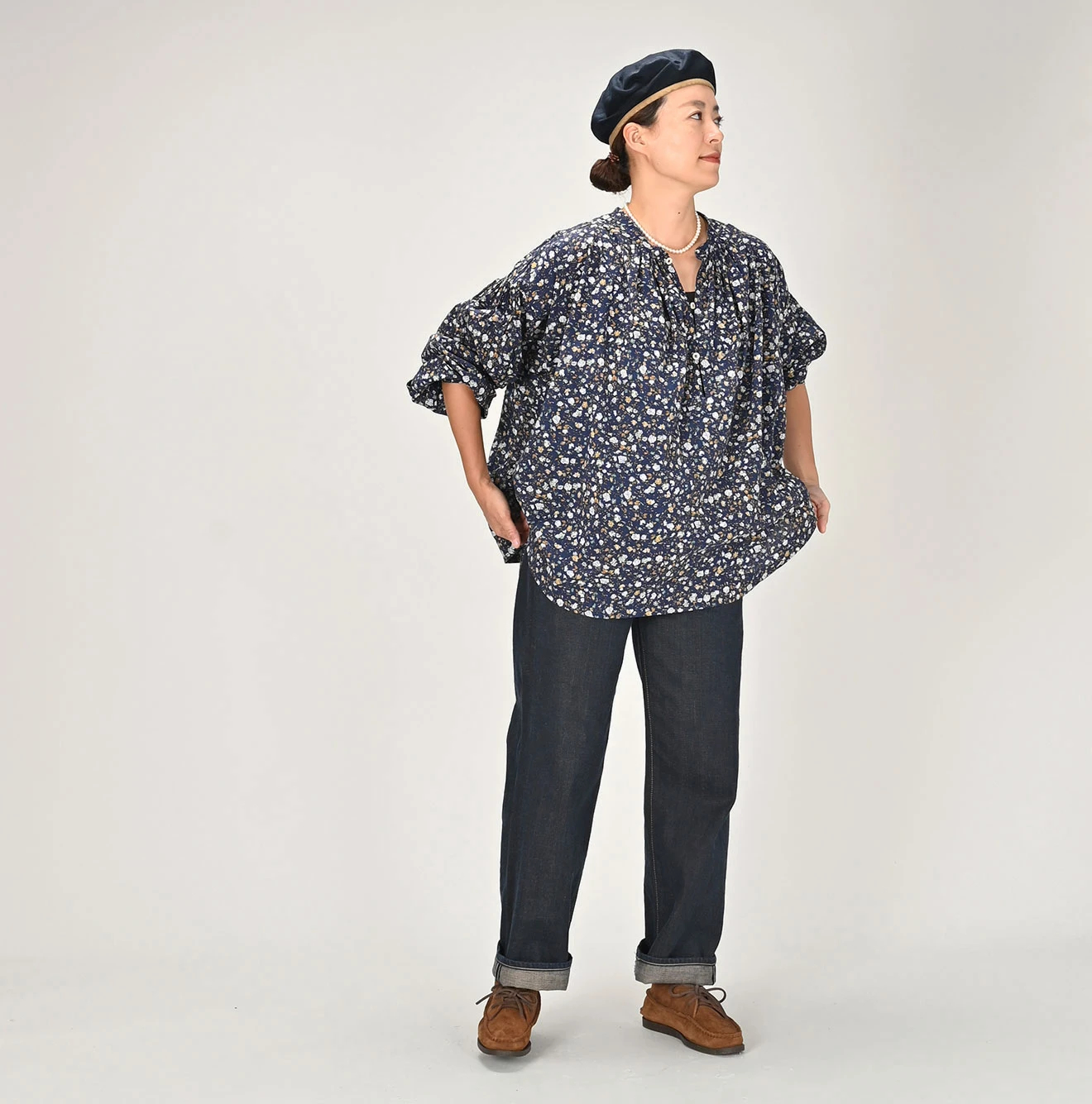 45R(フォーティファイブアール) |墨藍デニムライトオンスのシャルロット5（濃）