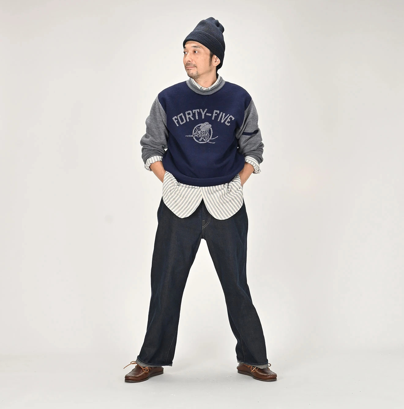 45R(フォーティファイブアール) |墨藍デニムライトオンスのシャルロット5（濃）