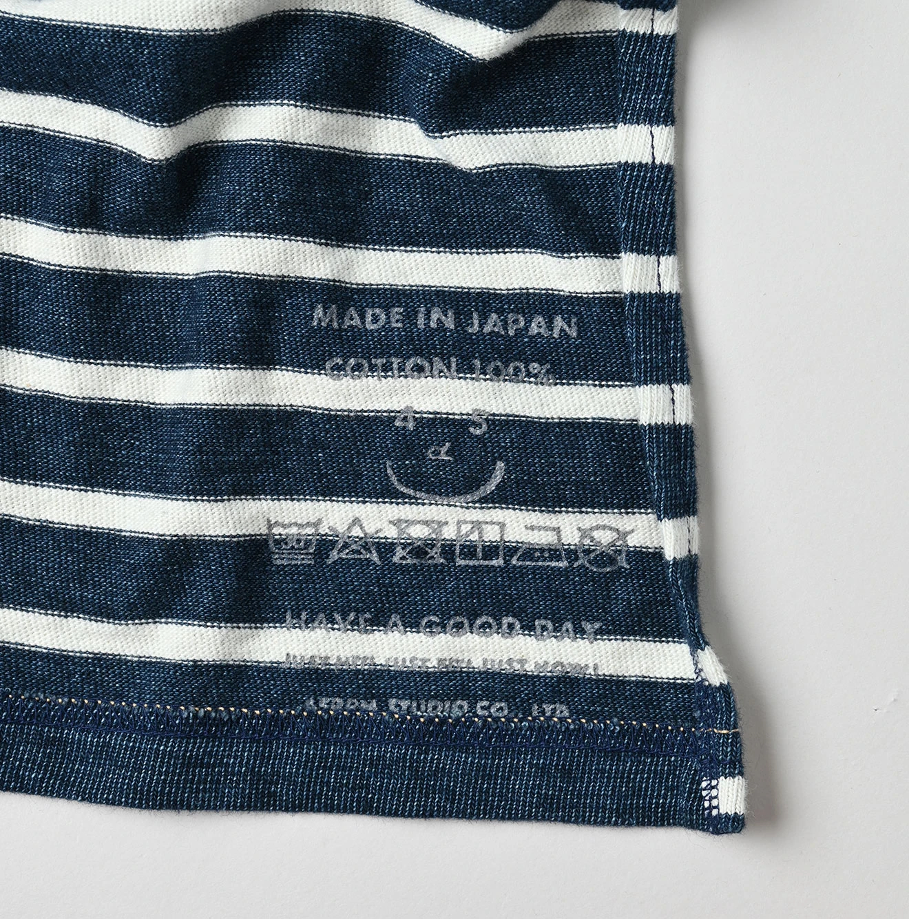 45R(フォーティファイブアール) |バスクボーダーrpm刺繍のSTシャツ（再び・インディゴ・サイズ01～02）