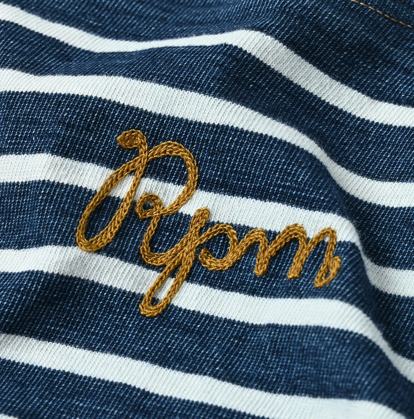 45R(フォーティファイブアール) |バスクボーダーRpm刺繍のSTシャツ（再び・インディゴ・サイズ01～02）