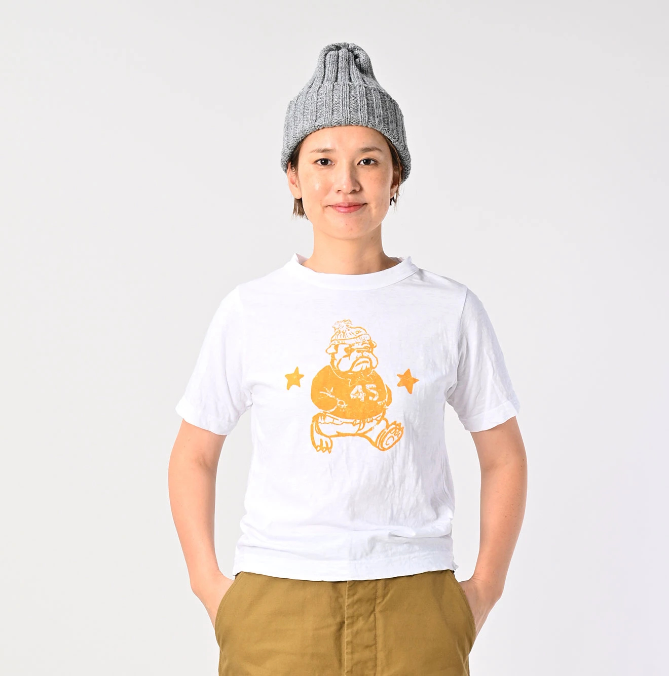 45R(フォーティファイブアール) |ブル丸ウォークプリントの90845星Tシャツ（再び）