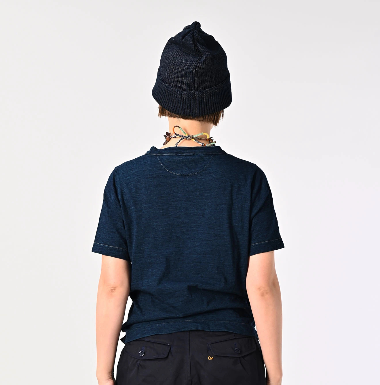45R(フォーティファイブアール) |ブル丸ウォークプリントの90845星Tシャツ（再び・インディゴ）