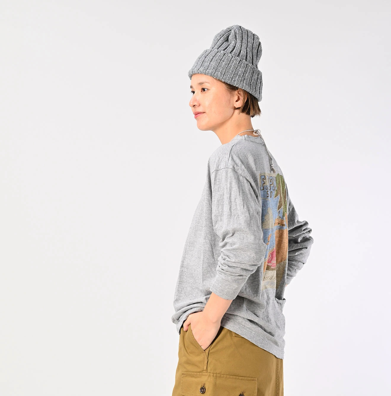 45R(フォーティファイブアール) |ブルハバナプリントの908オーシャン長袖Tシャツ（再び・トップ）