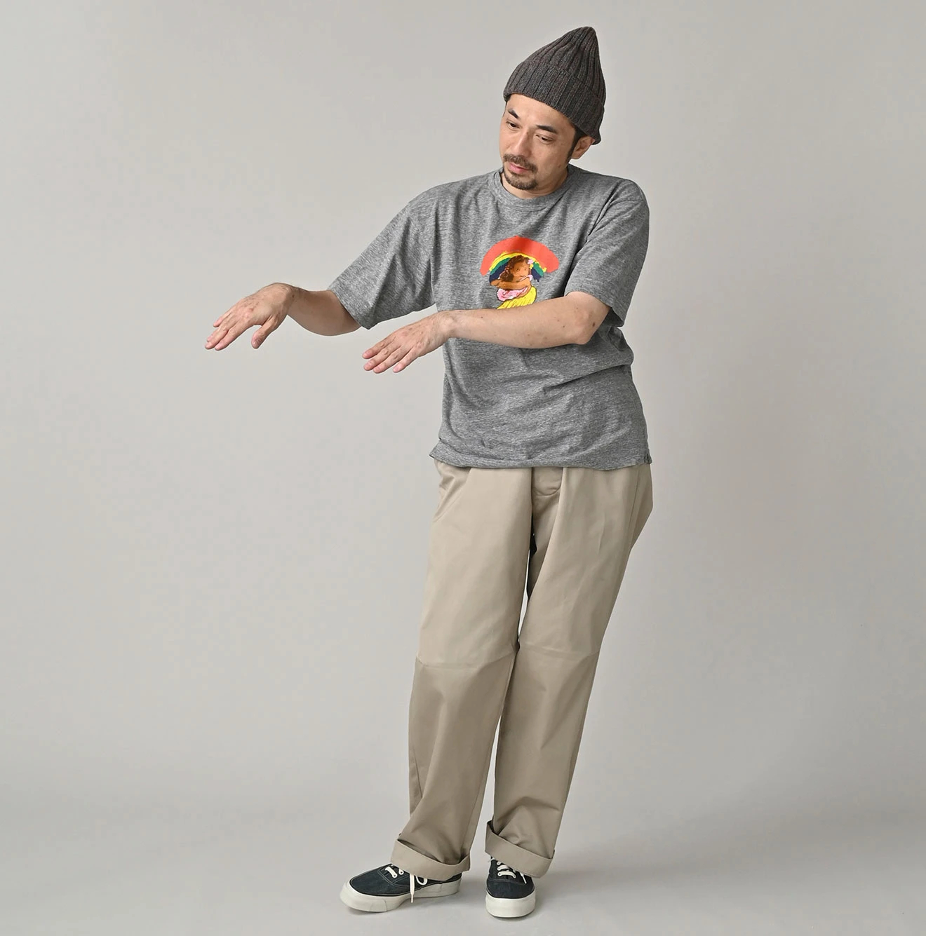 45R（フォーティファイブアール）| 葉山ものがたりカヤッコちゃんベタッチプリントの90845星Tシャツ（再び・トップ） Short ...