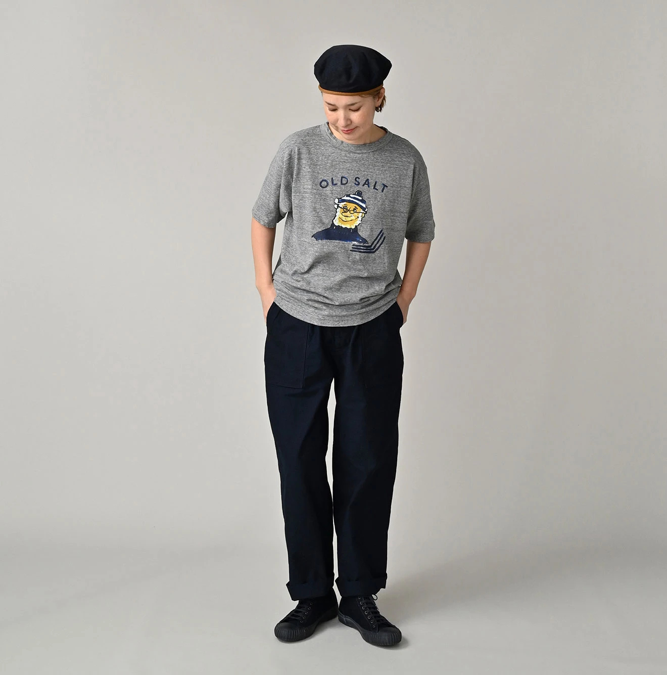 45R（フォーティファイブアール）| 葉山ものがたりオールドソルトベタッチプリントの90845星Tシャツ（再び・トップ） Short ...