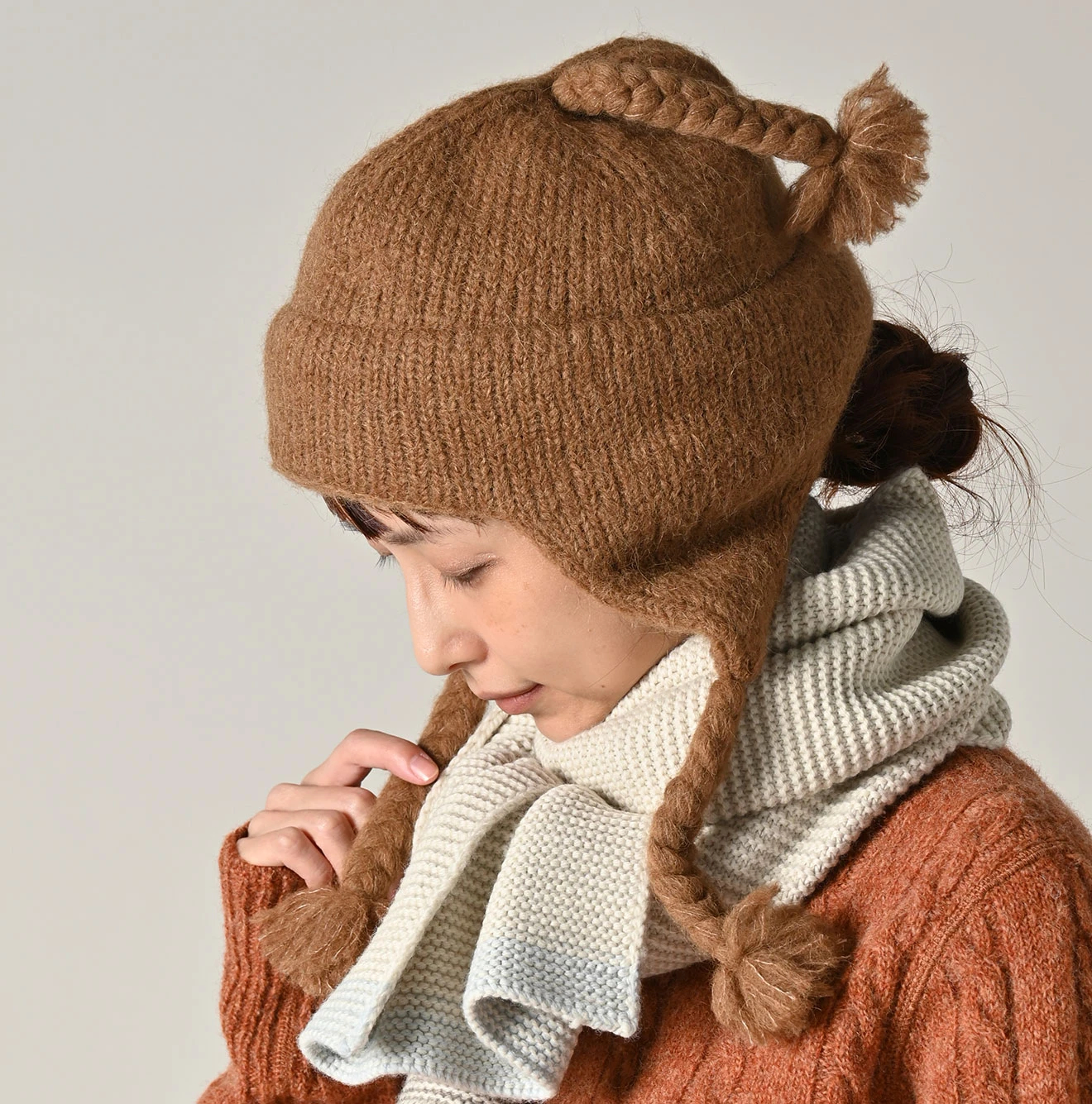 45R Monitaly アルパカシャギー チュリオハット　ニット帽　未使用 45R（フォーティファイブアール）| Monitalyアルパカシャギーチュリオ