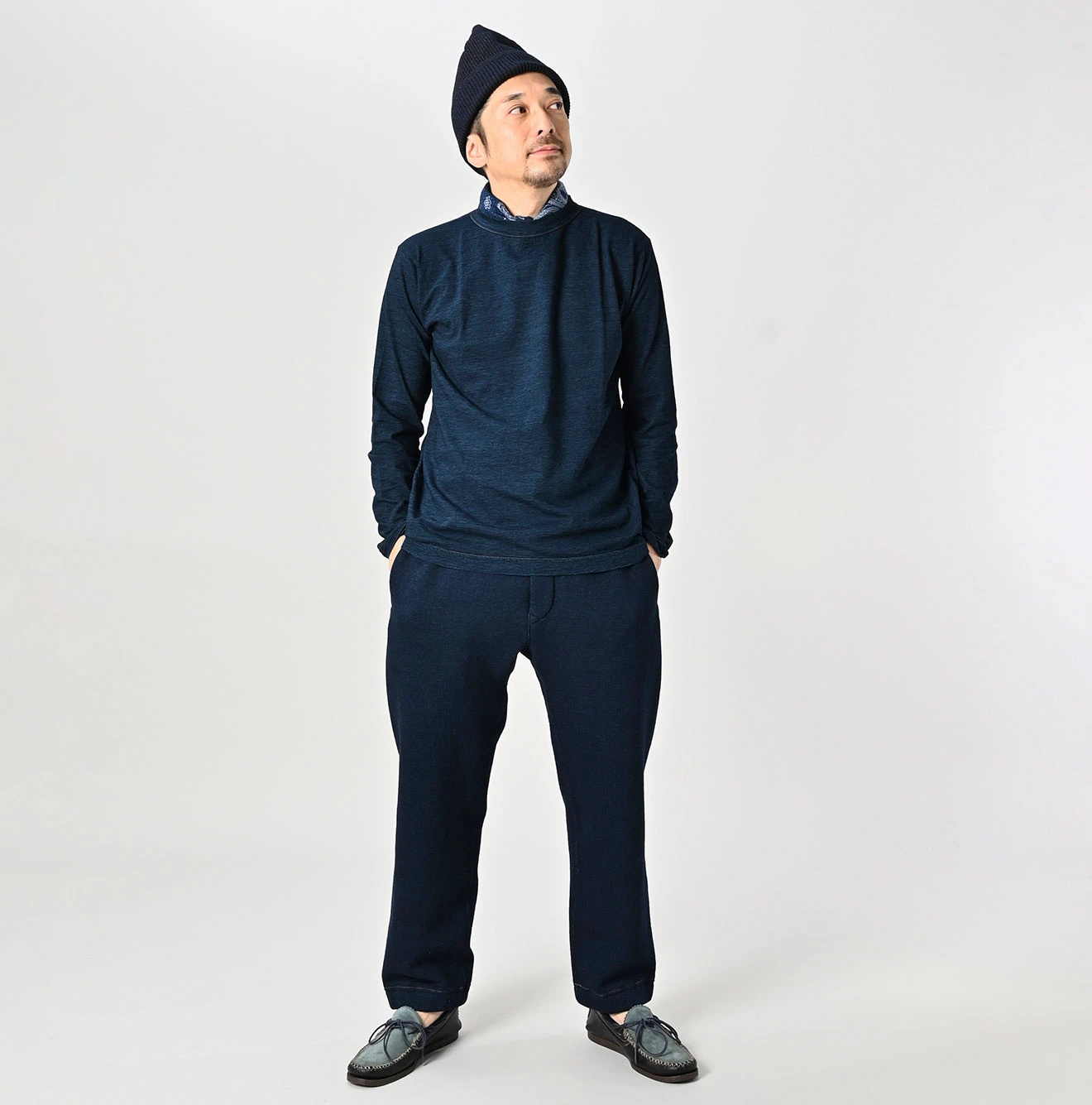 45R(フォーティファイブアール) |葉山ものがたりモントックン刺繍の90845星Tシャツ（インディゴ）