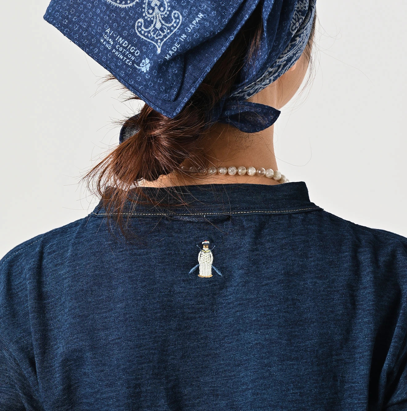 45R(フォーティファイブアール) |葉山ものがたりモントックン刺繍の90845星Tシャツ（インディゴ）