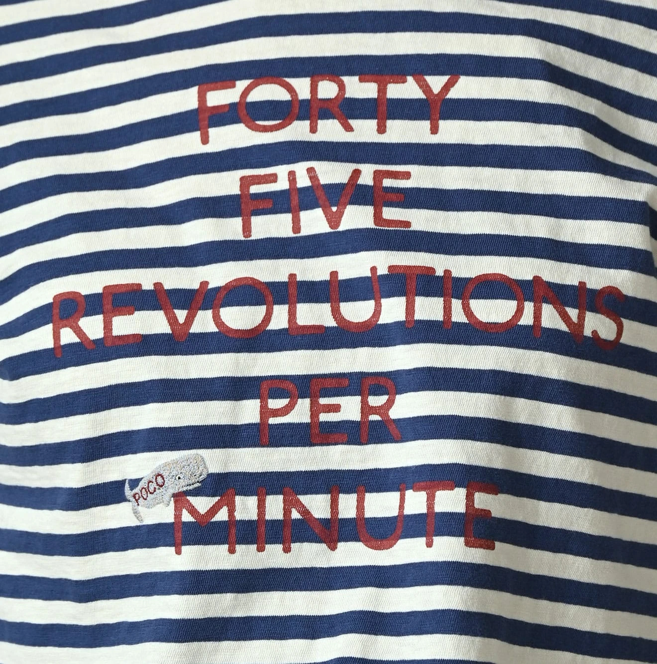 45R(フォーティファイブアール) |ボーダー天竺プリントの四角Tシャツ