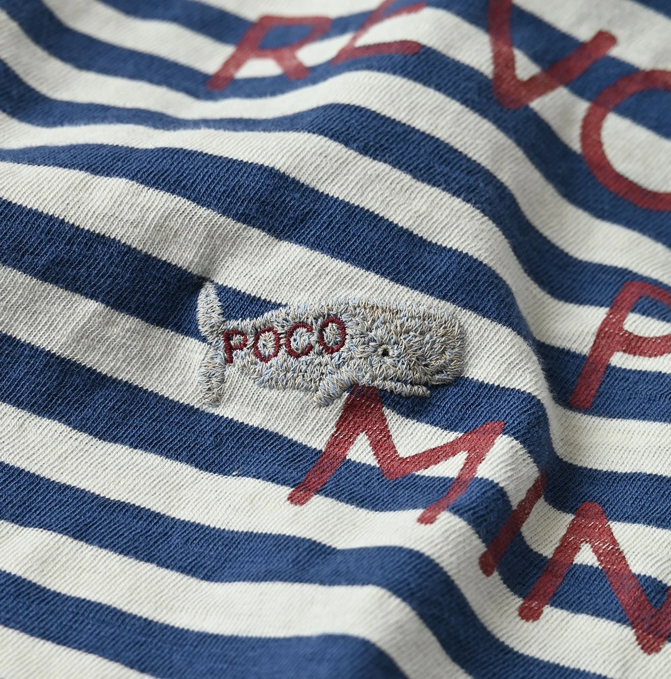 45R(フォーティファイブアール) |ボーダー天竺プリントの四角Tシャツ