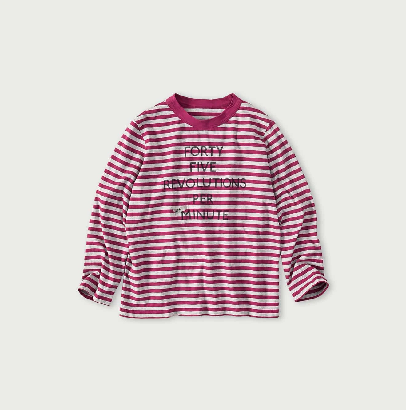45Rボーダー天竺プリントの四角Tシャツ（トップ） 45R（フォーティファイブアール）| ボーダー天竺プリントの四角Tシャツ