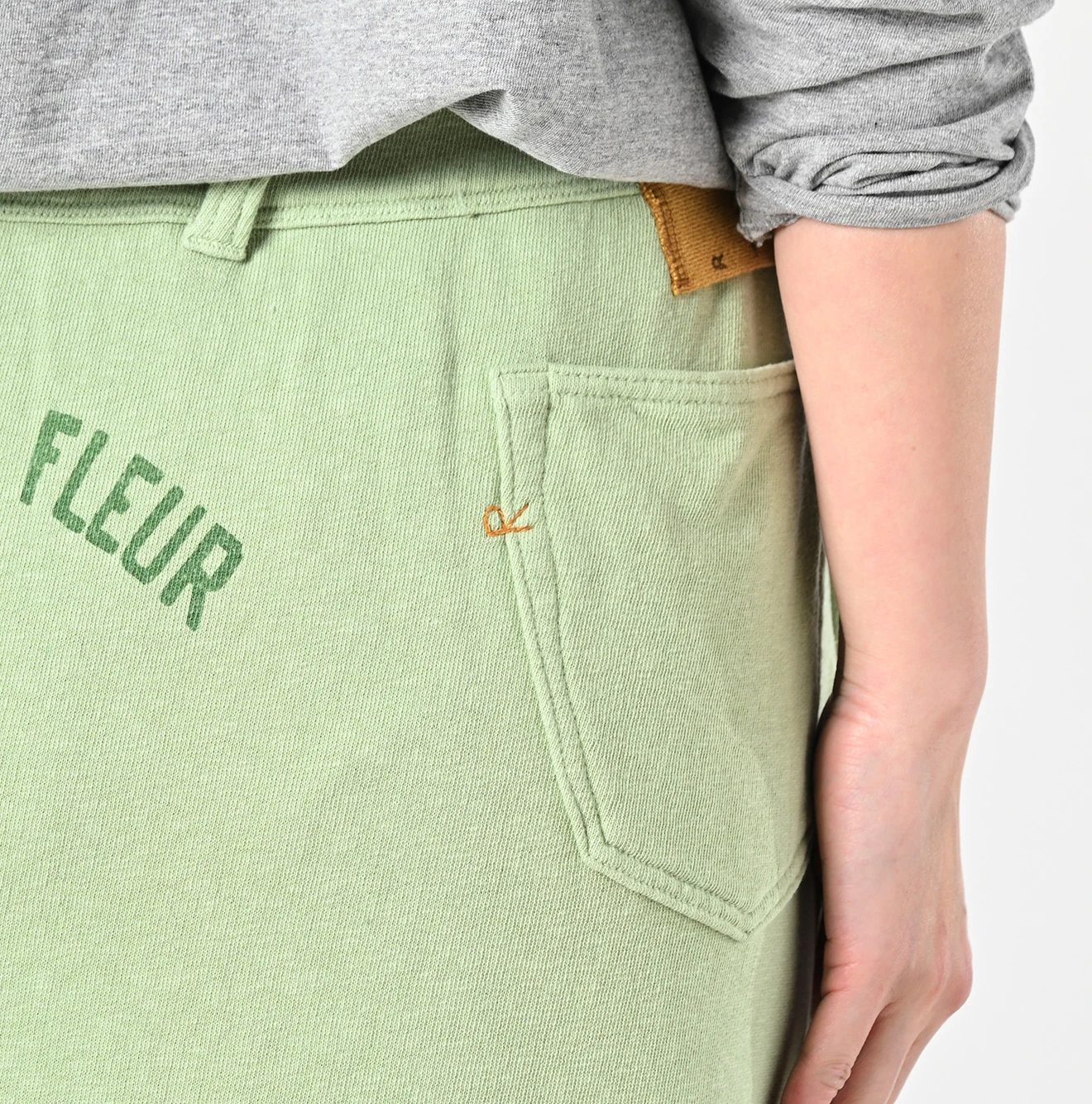 45R(フォーティファイブアール) |ガーゼ裏毛ロゴプリントのスカート