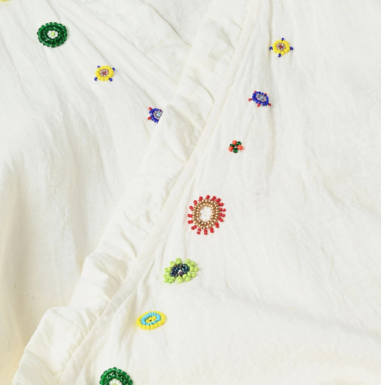 45R(フォーティファイブアール) |インドリネンビーズ刺繍のカシュクールドレス