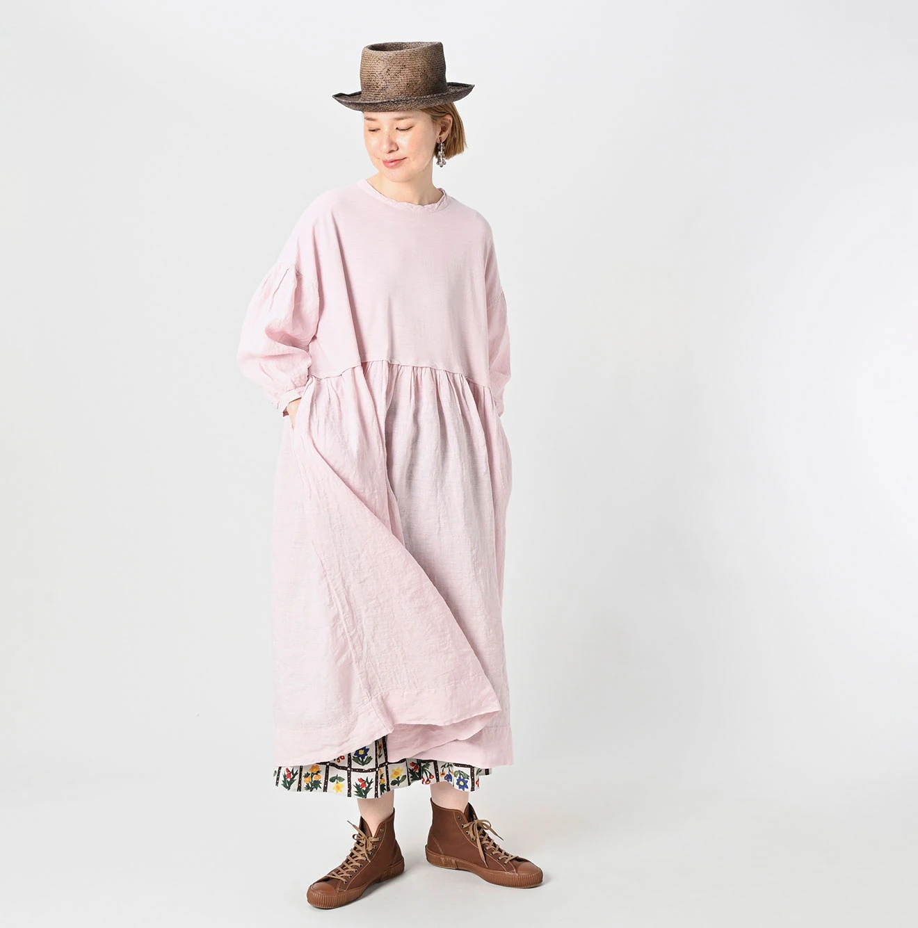 45rpm 45R ワンピース　Mドレス　スーピマ　未使用 45R（フォーティファイブアール）| スーピマ天竺×リネンドレス Dress