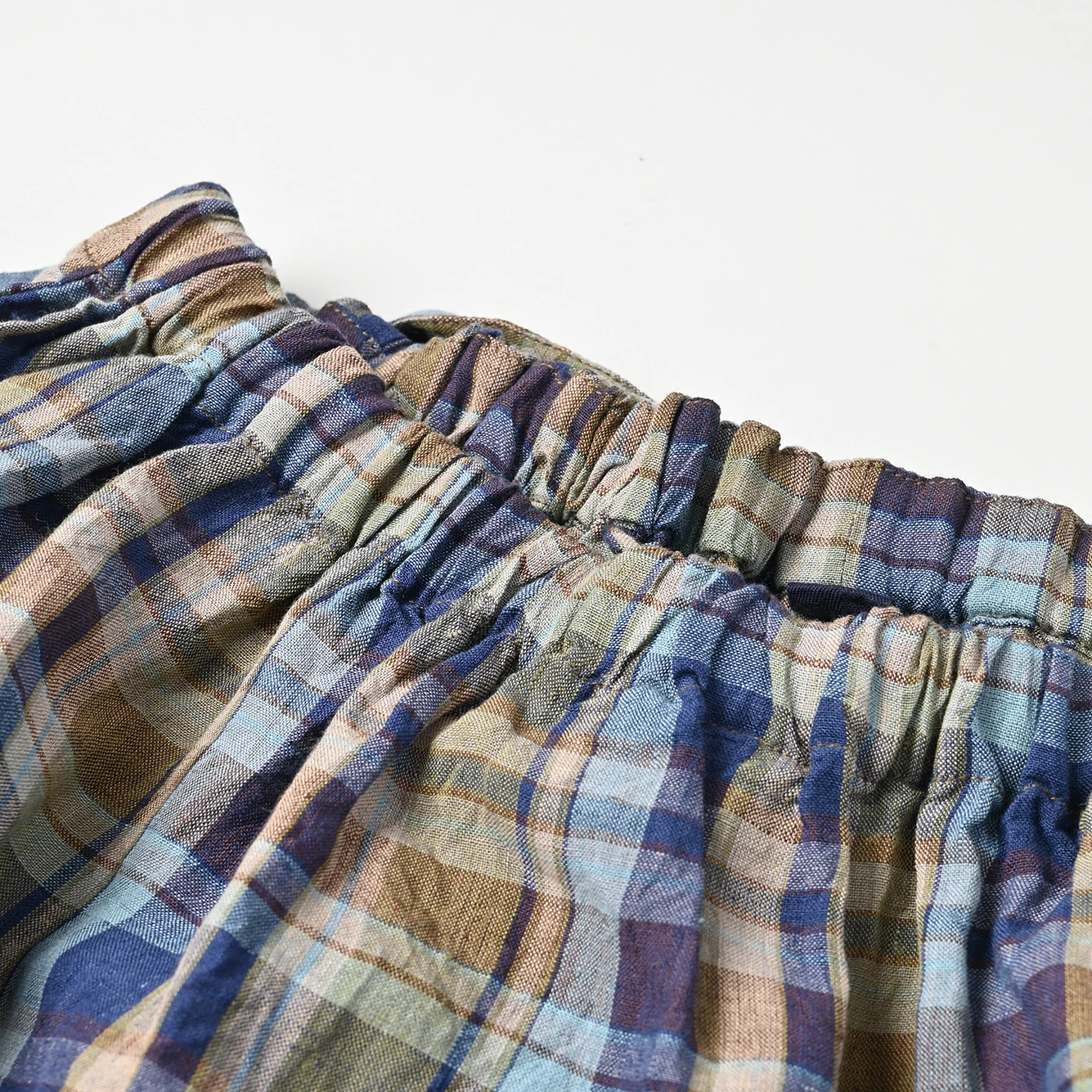 45R(フォーティファイブアール) |インドリネンマドラスのシャーリングブラウス