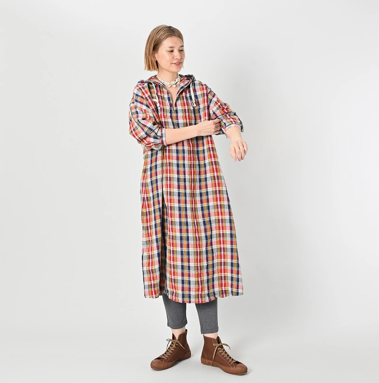 45R(フォーティファイブアール) |インドリネンマドラスのセーラードレス