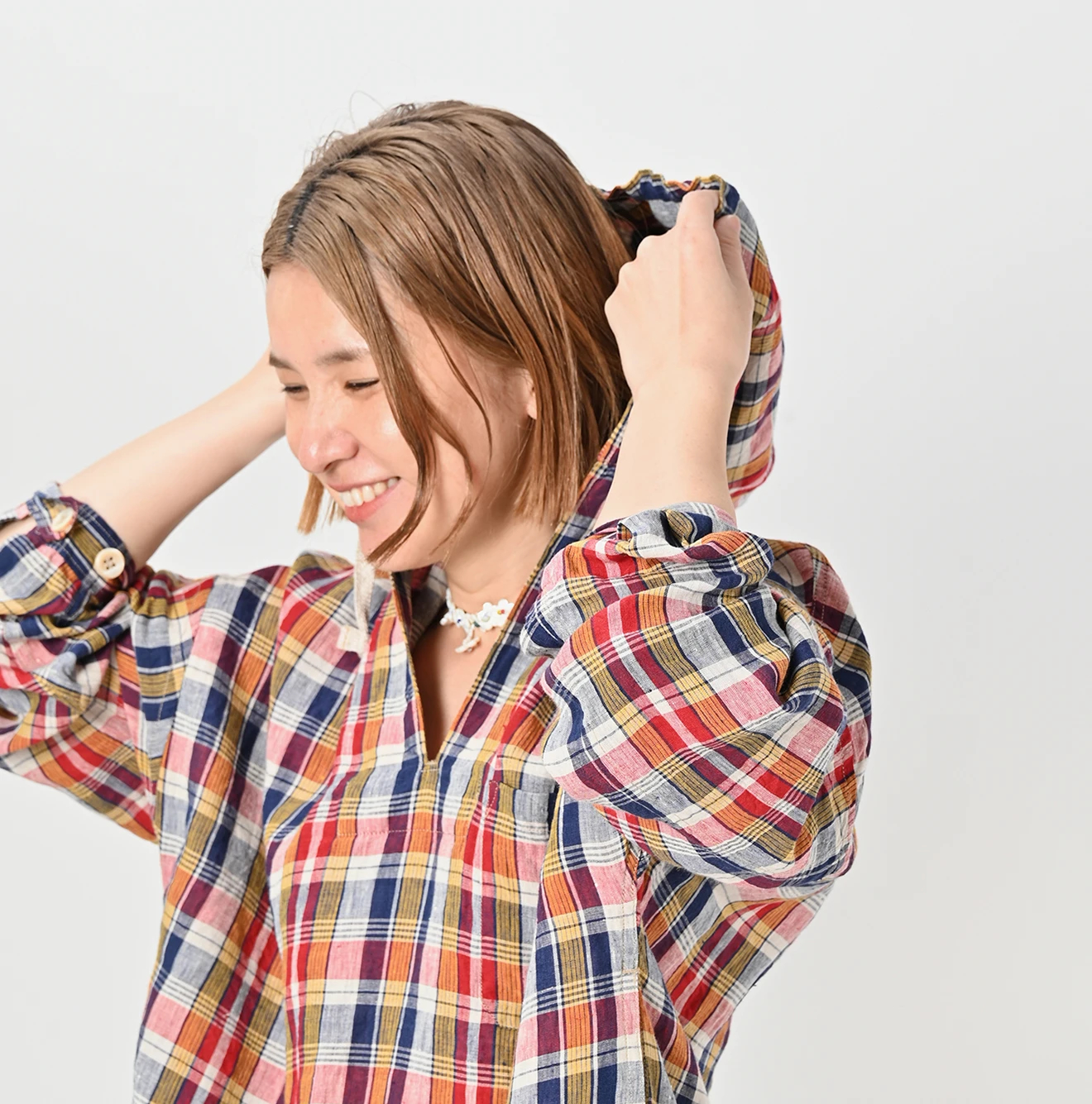 45R(フォーティファイブアール) |インドリネンマドラスのセーラードレス