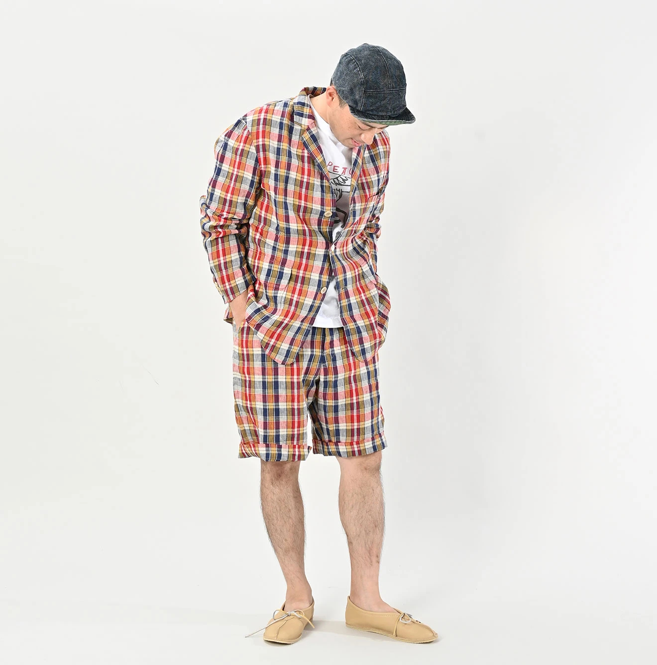 45R(フォーティファイブアール) |インドリネンマドラスのニームショーツMEN