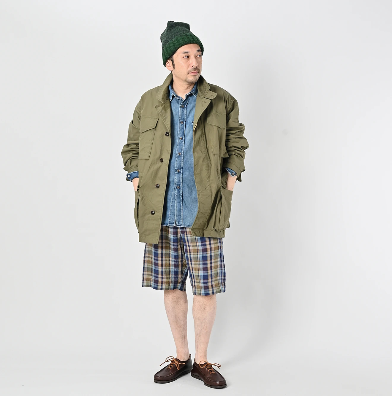 45R(フォーティファイブアール) |インドリネンマドラスのニームショーツMEN