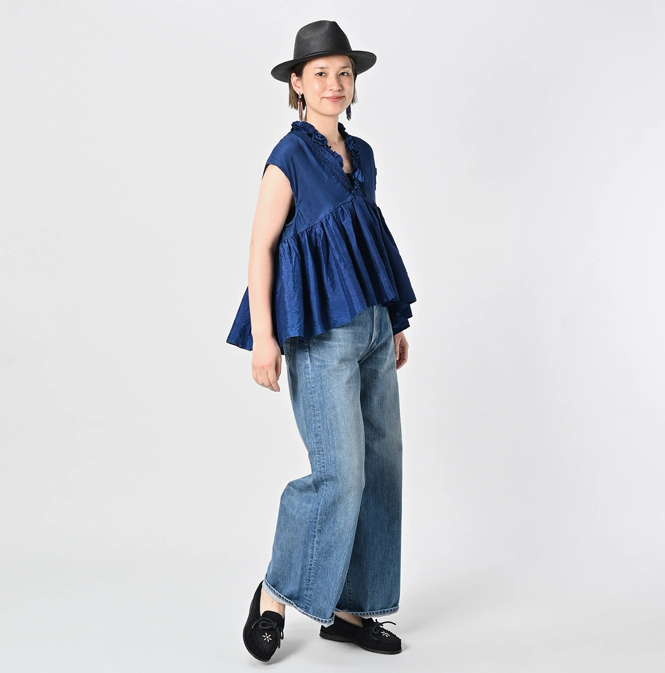 45R(フォーティファイブアール) |藍インドシルクのキャミ