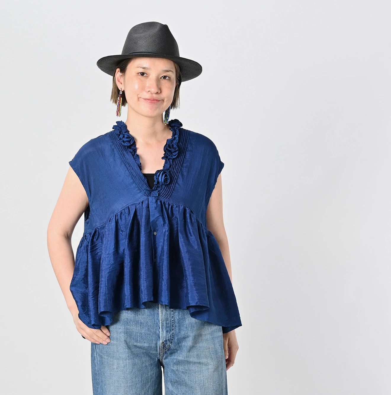 45R(フォーティファイブアール) |藍インドシルクのキャミ