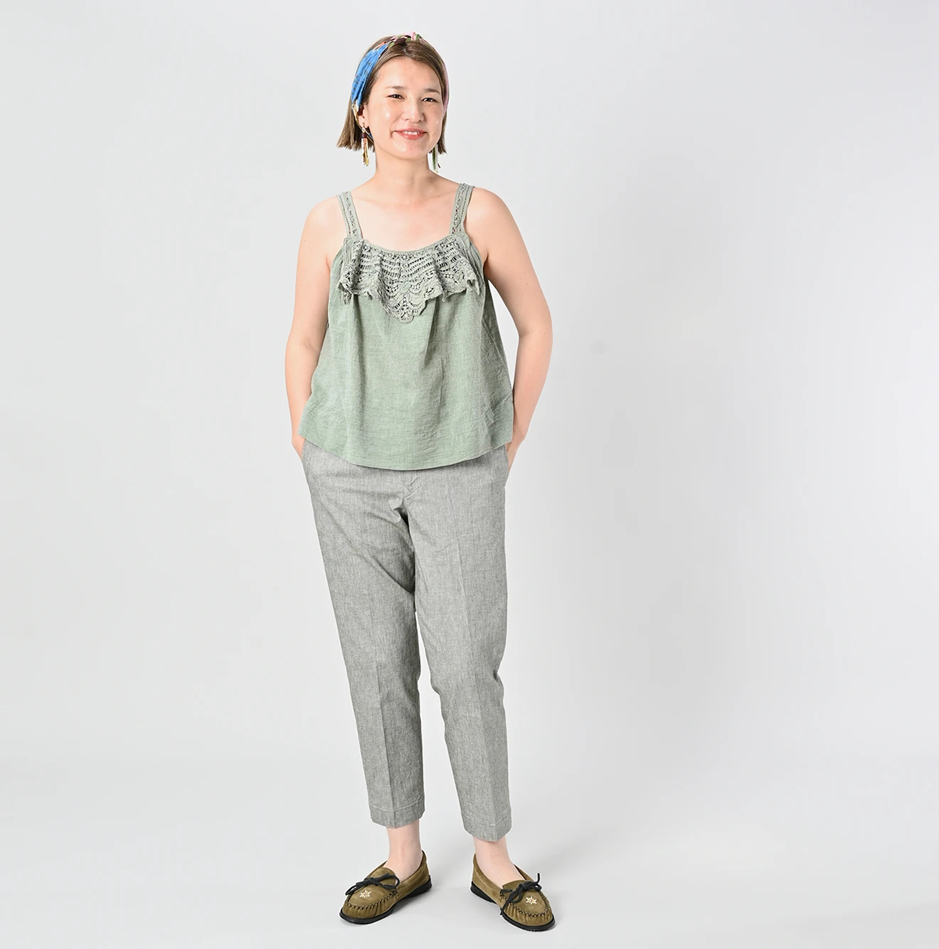 45R(フォーティファイブアール) |インドカディリボンレースのフレアキャミ