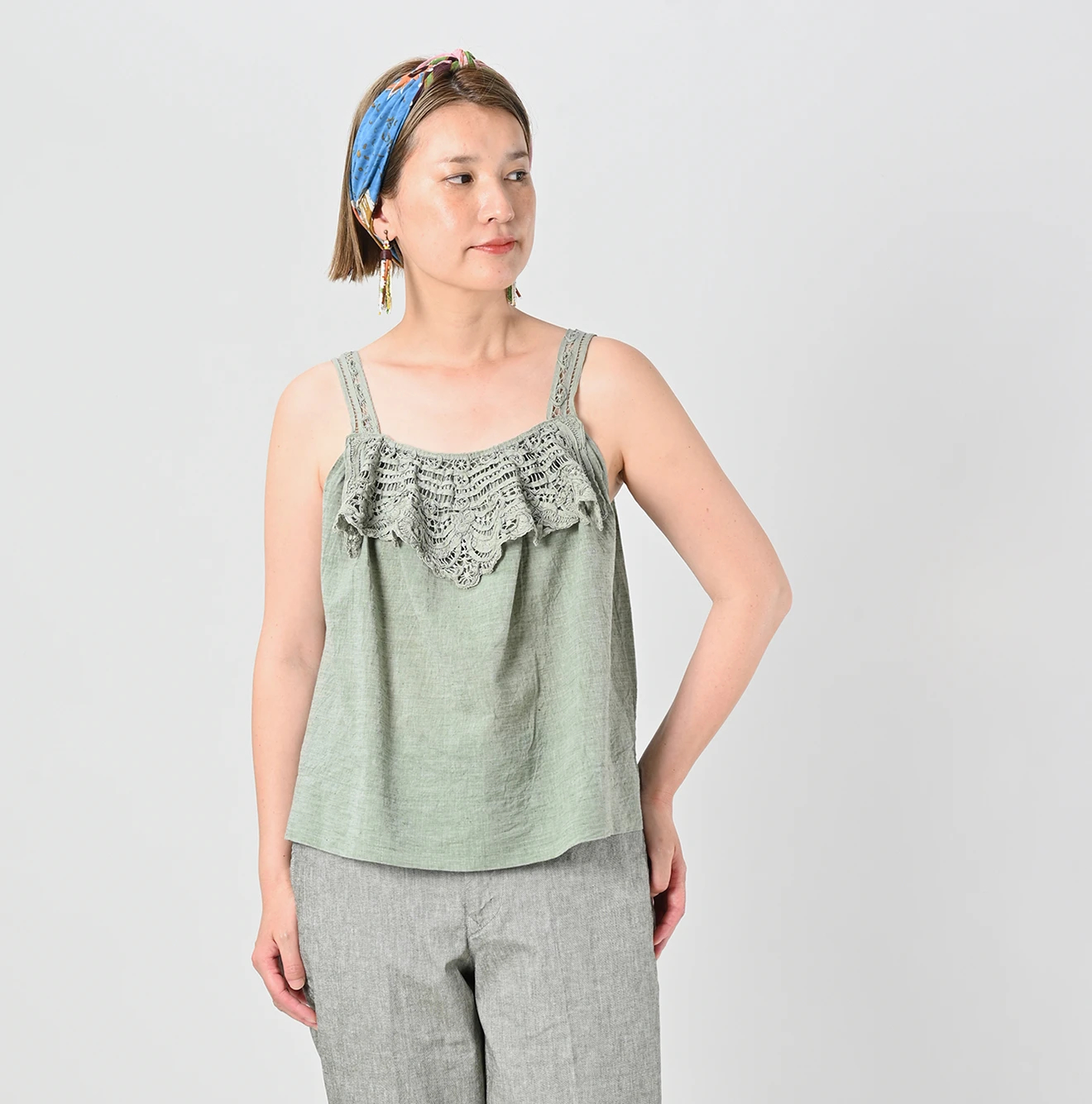 45R(フォーティファイブアール) |インドカディリボンレースのフレアキャミ