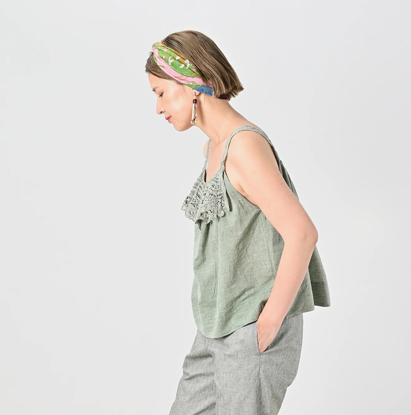 45R(フォーティファイブアール) |インドカディリボンレースのフレアキャミ