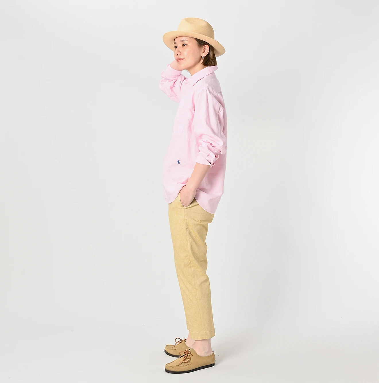 45R(フォーティファイブアール) |綿麻オックスストレッチのサブリナスラックス