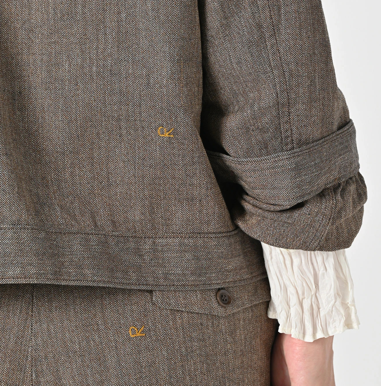 45R(フォーティファイブアール) |ミニヘリンボンコットンツイードのアニーブルゾン（インディゴ）