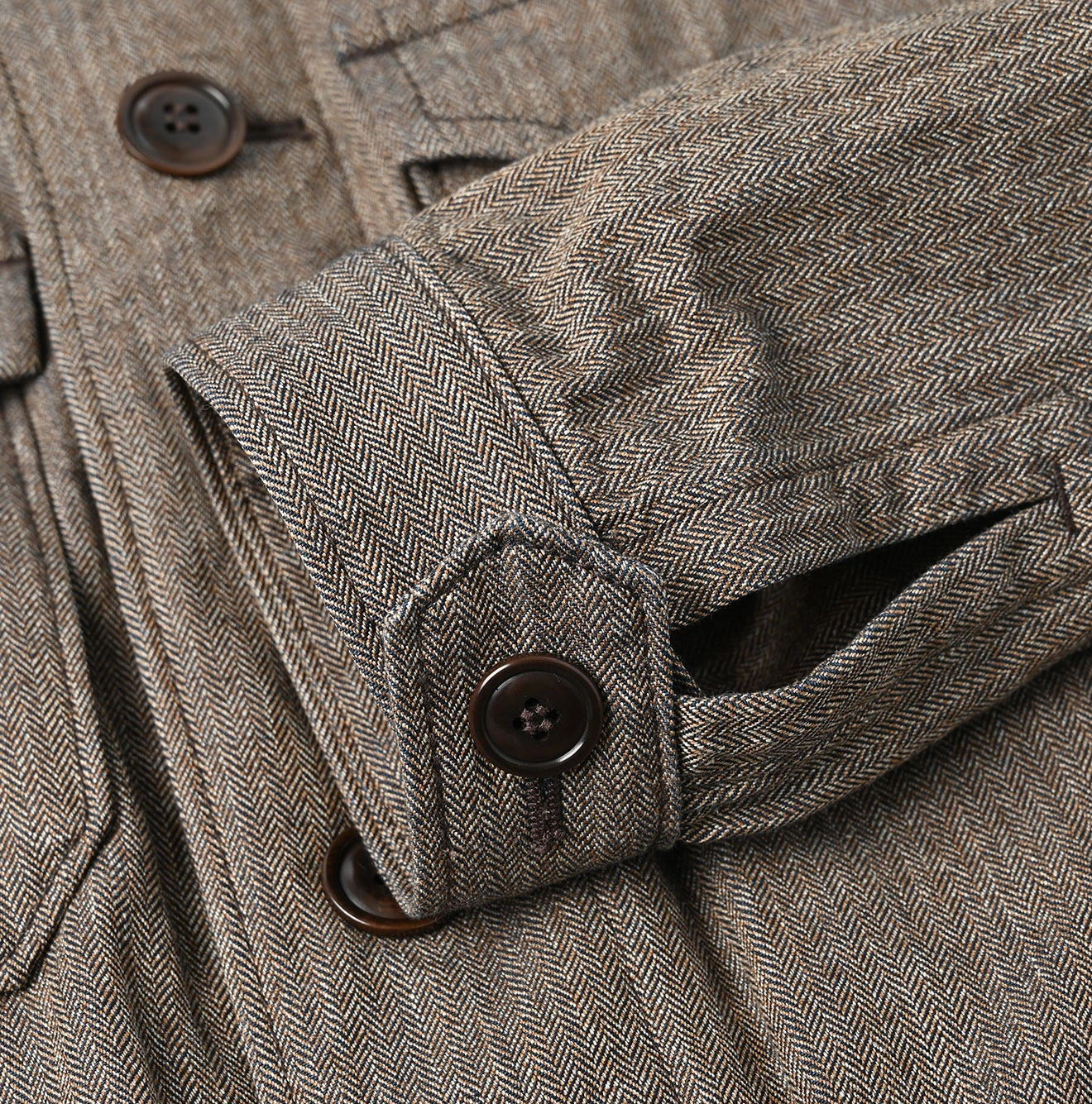 45R(フォーティファイブアール) |ミニヘリンボンコットンツイードのアニーブルゾン（インディゴ）