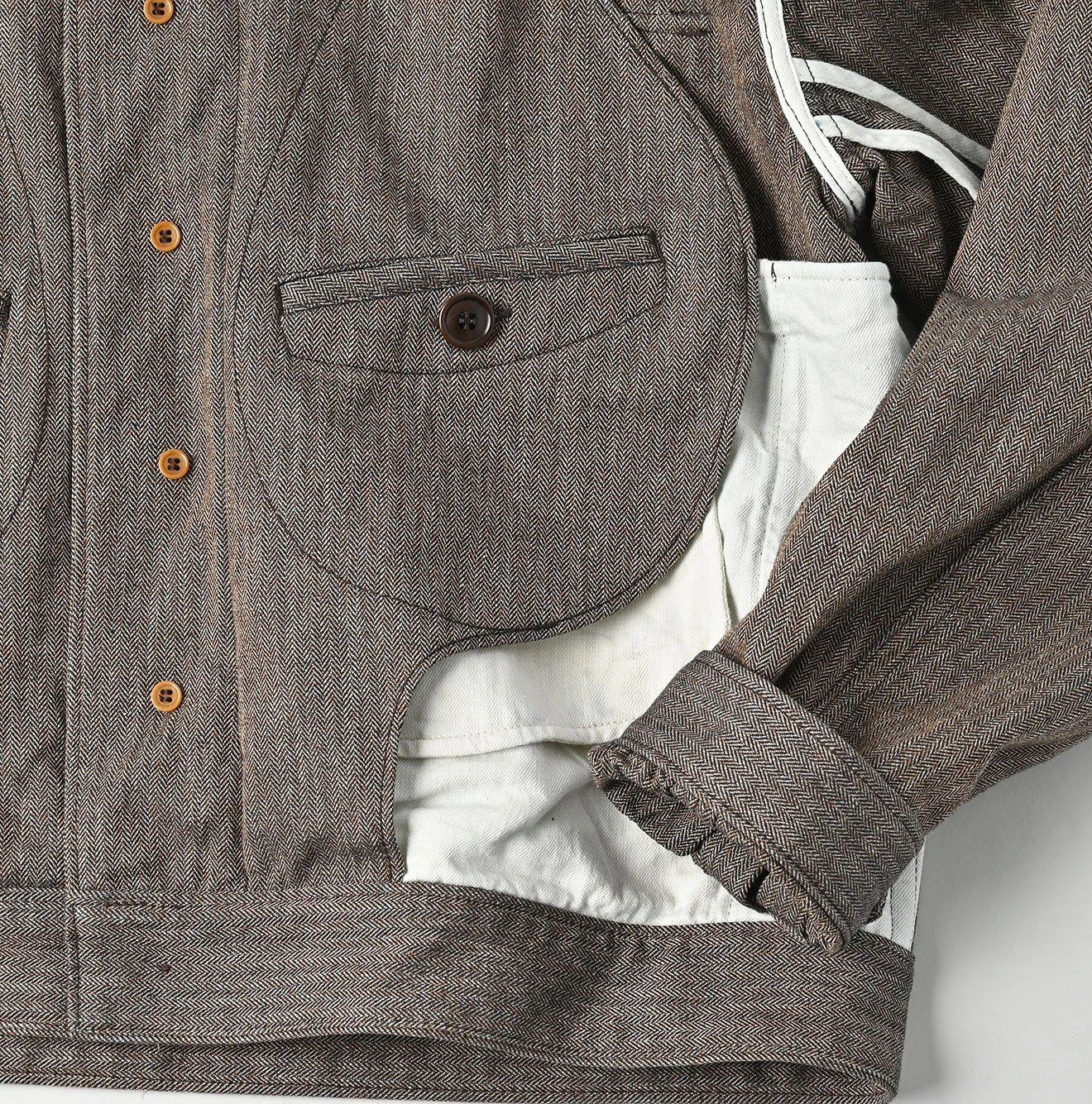 45R(フォーティファイブアール) |ミニヘリンボンコットンツイードのアニーブルゾン（インディゴ）