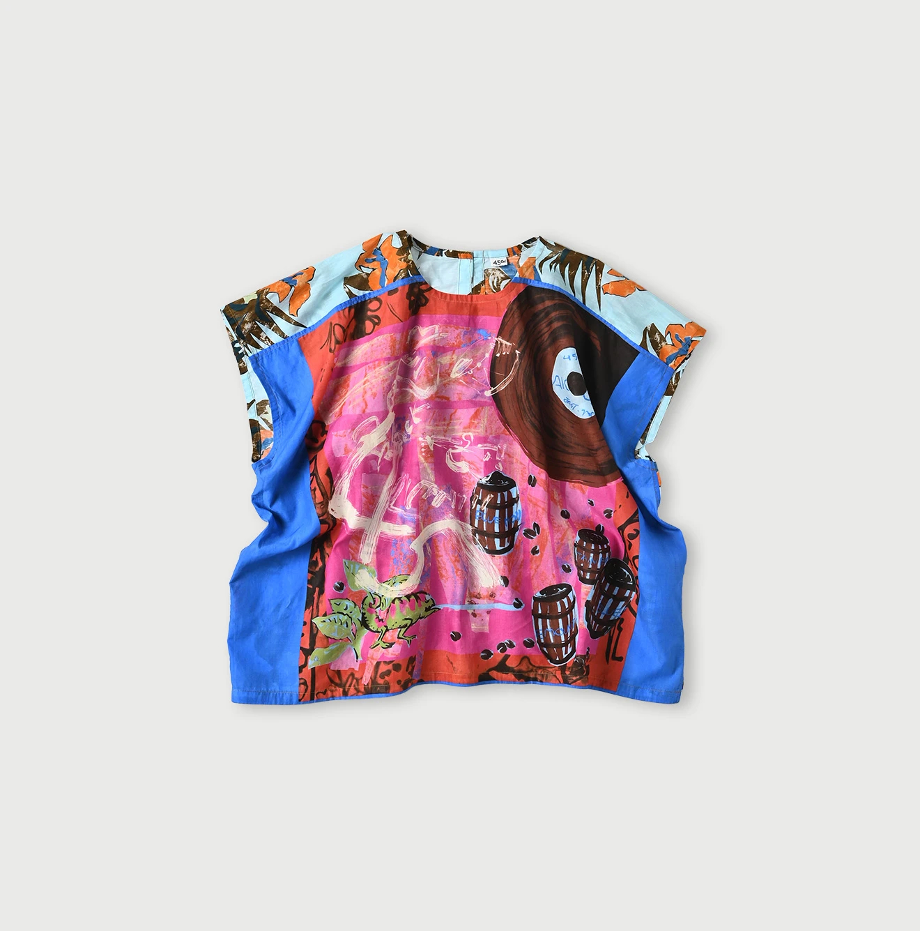 45R フォーティファイブアール シルクの絵本バンダナTシャツ 71230324 ブルー 45R（フォーティファイブアール）| 絵本バンダナのMキャミ Blouse