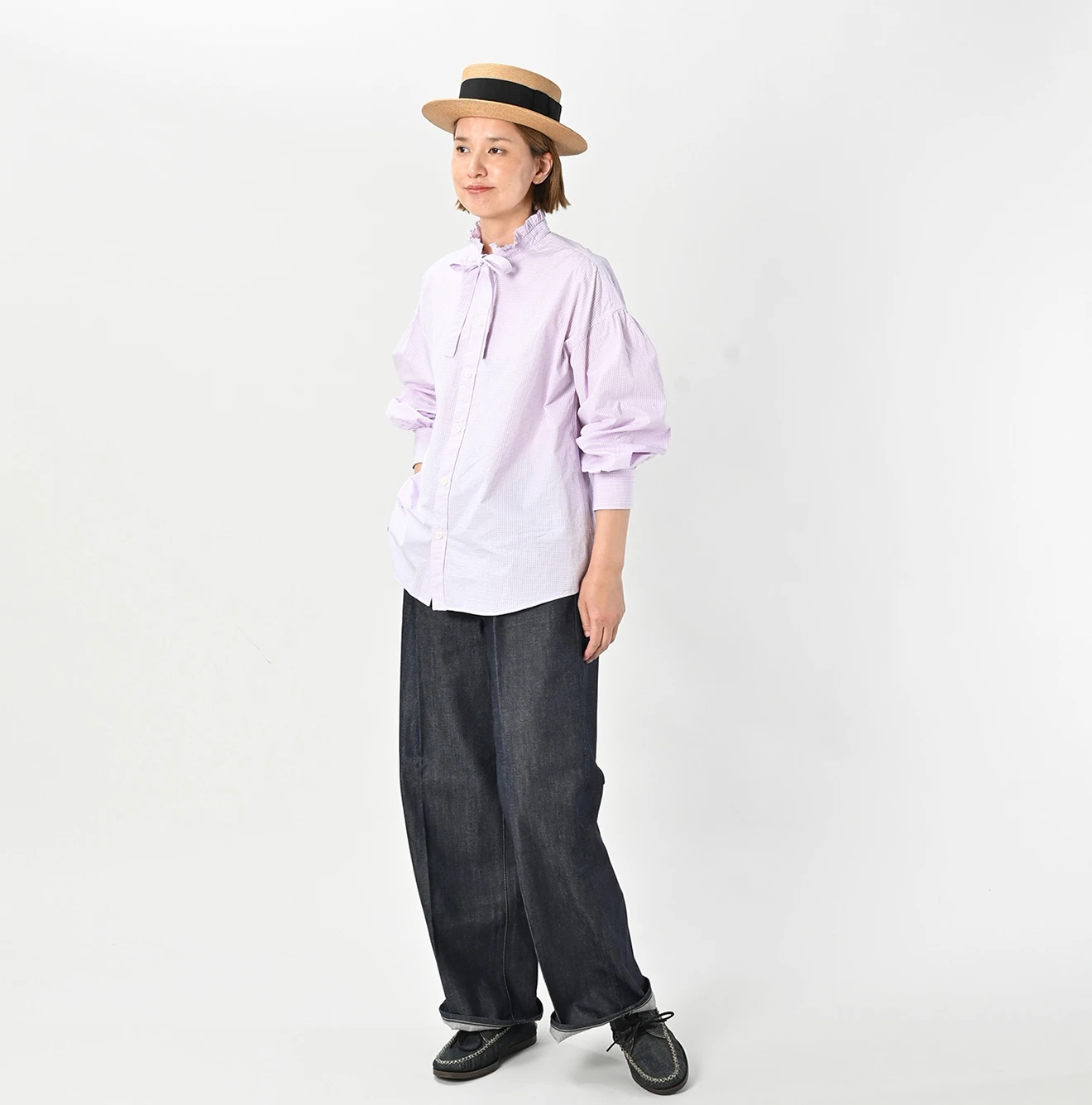 45R(フォーティファイブアール) |180番三子の長袖ボウタイクッペシャツ