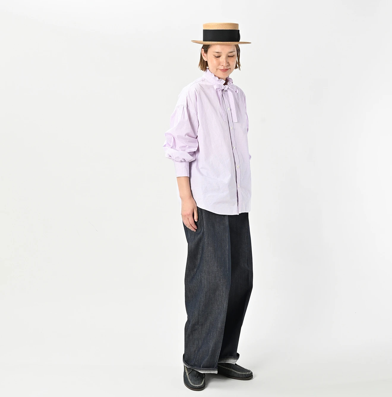 45R(フォーティファイブアール) |180番三子の長袖ボウタイクッペシャツ