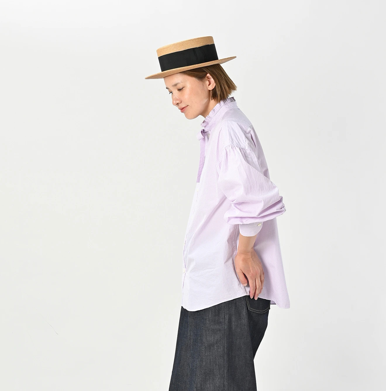 45R(フォーティファイブアール) |180番三子の長袖ボウタイクッペシャツ