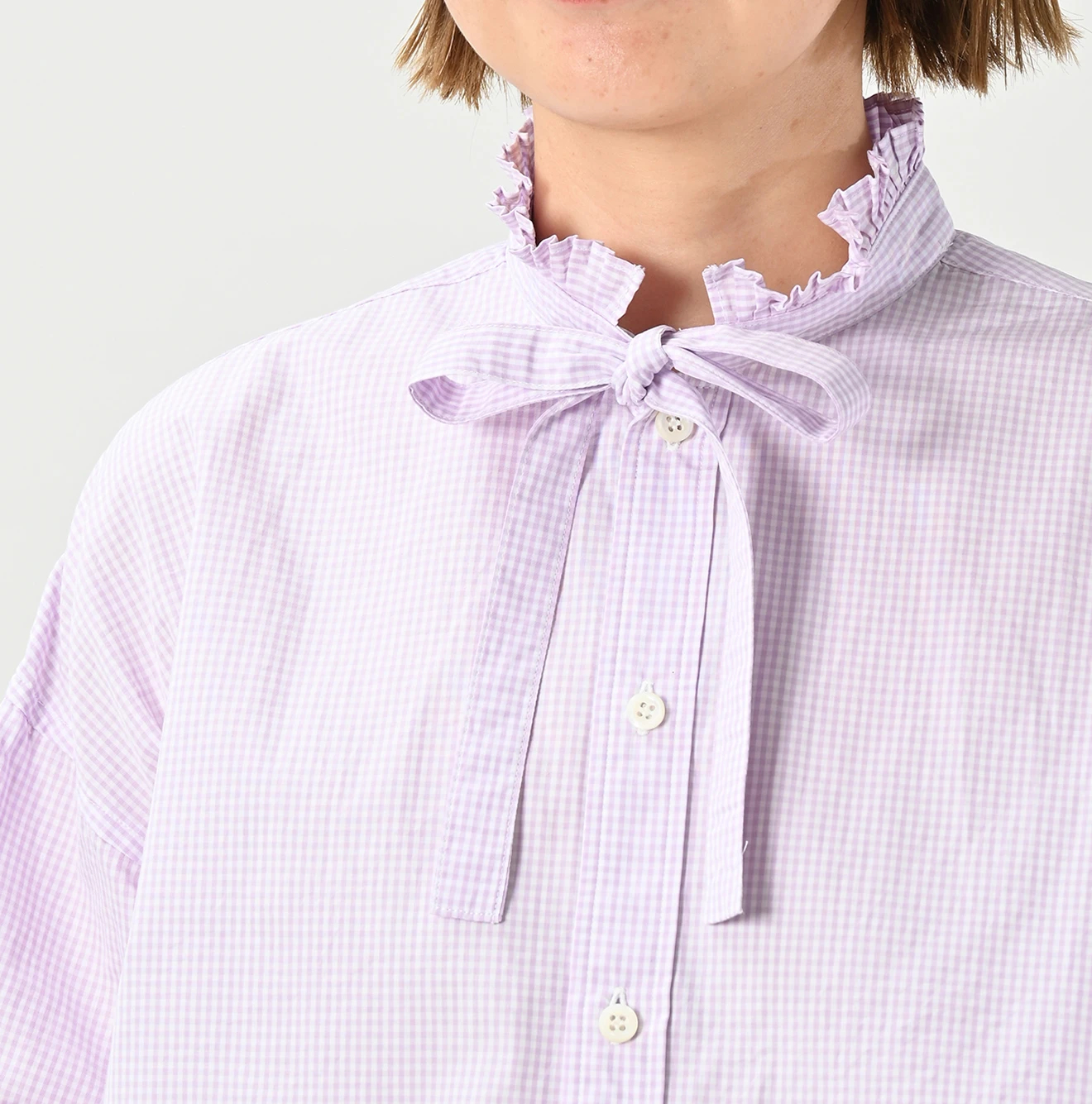 45R(フォーティファイブアール) |180番三子の長袖ボウタイクッペシャツ