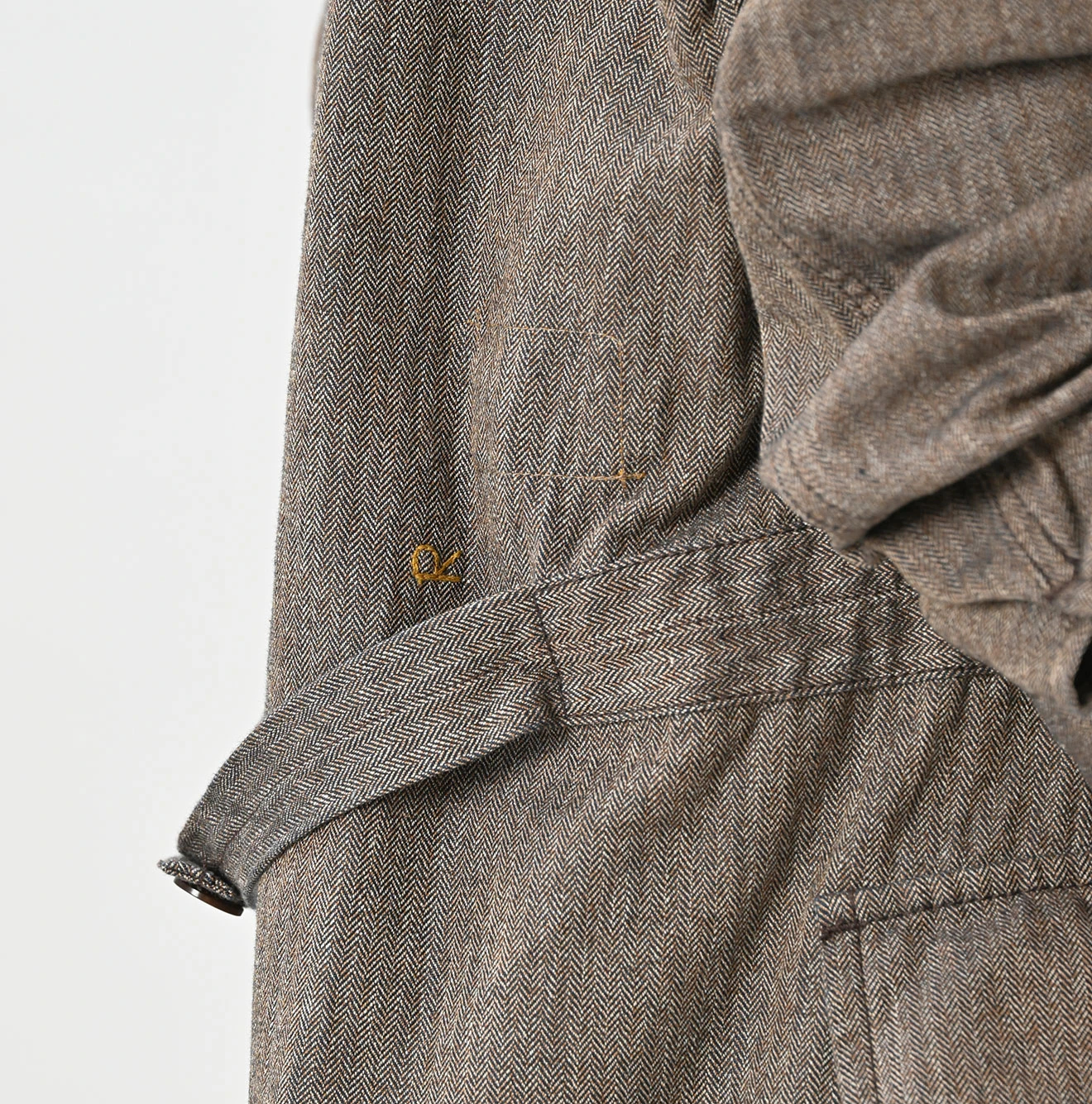 45R(フォーティファイブアール) |ミニヘリンボンコットンツイードのワーキングドレス（インディゴ）