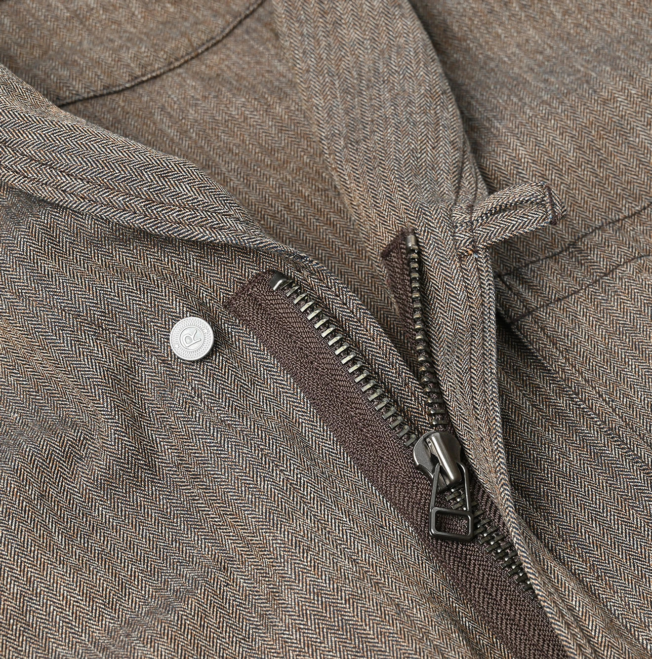 45R(フォーティファイブアール) |ミニヘリンボンコットンツイードのワーキングドレス（インディゴ）