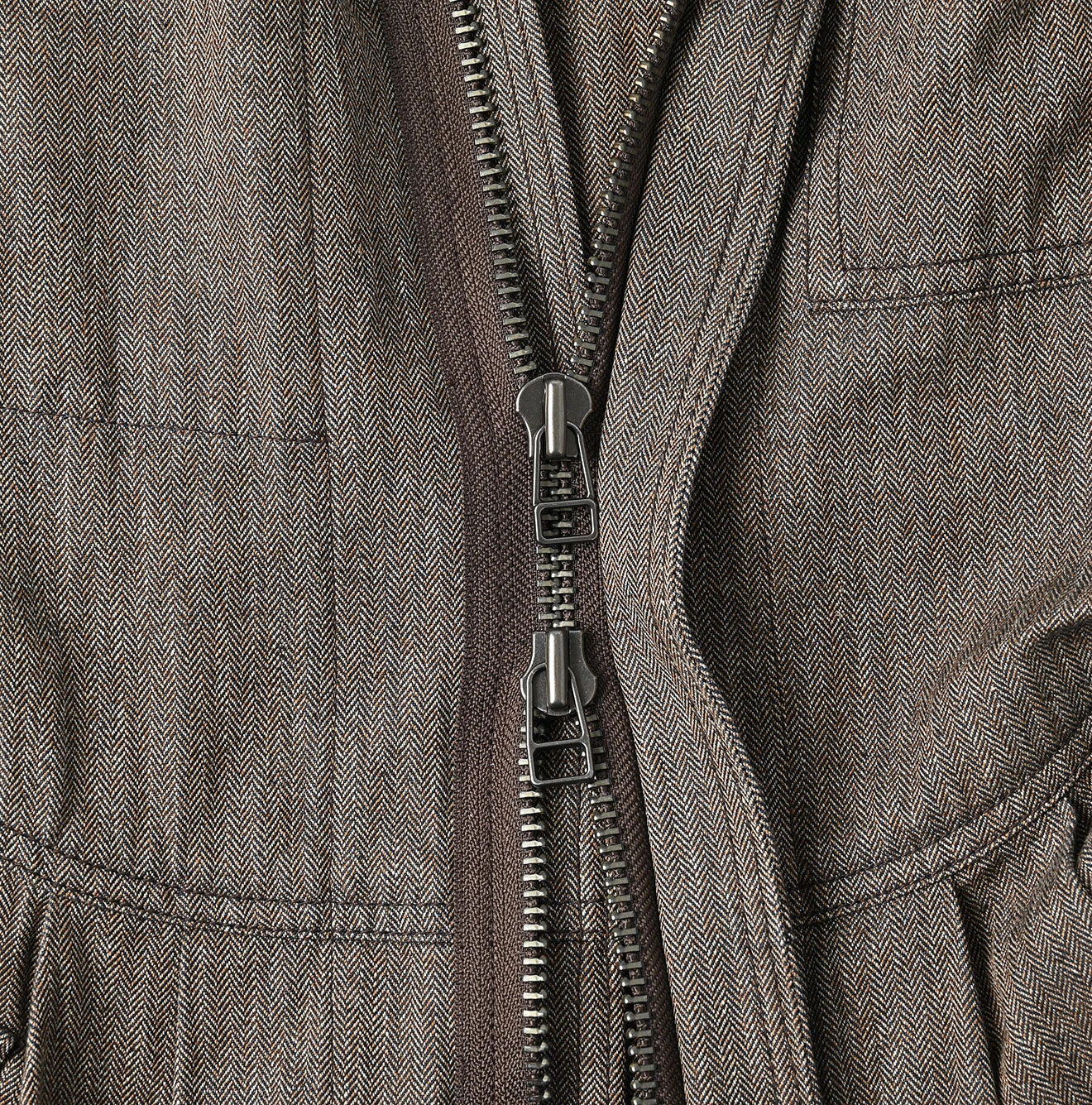 45R(フォーティファイブアール) |ミニヘリンボンコットンツイードのワーキングドレス（インディゴ）