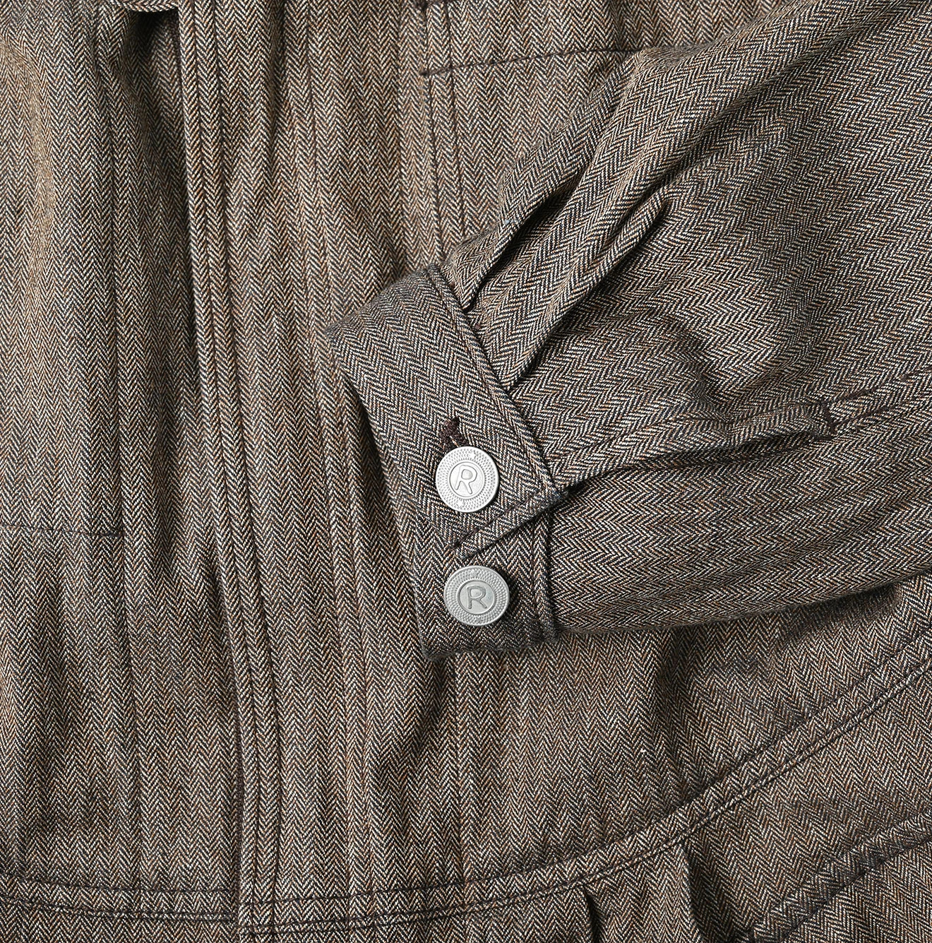 45R(フォーティファイブアール) |ミニヘリンボンコットンツイードのワーキングドレス（インディゴ）